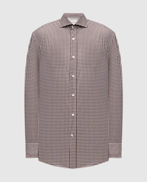 Brunello Cucinelli Brown checkered shirt MY6471718
