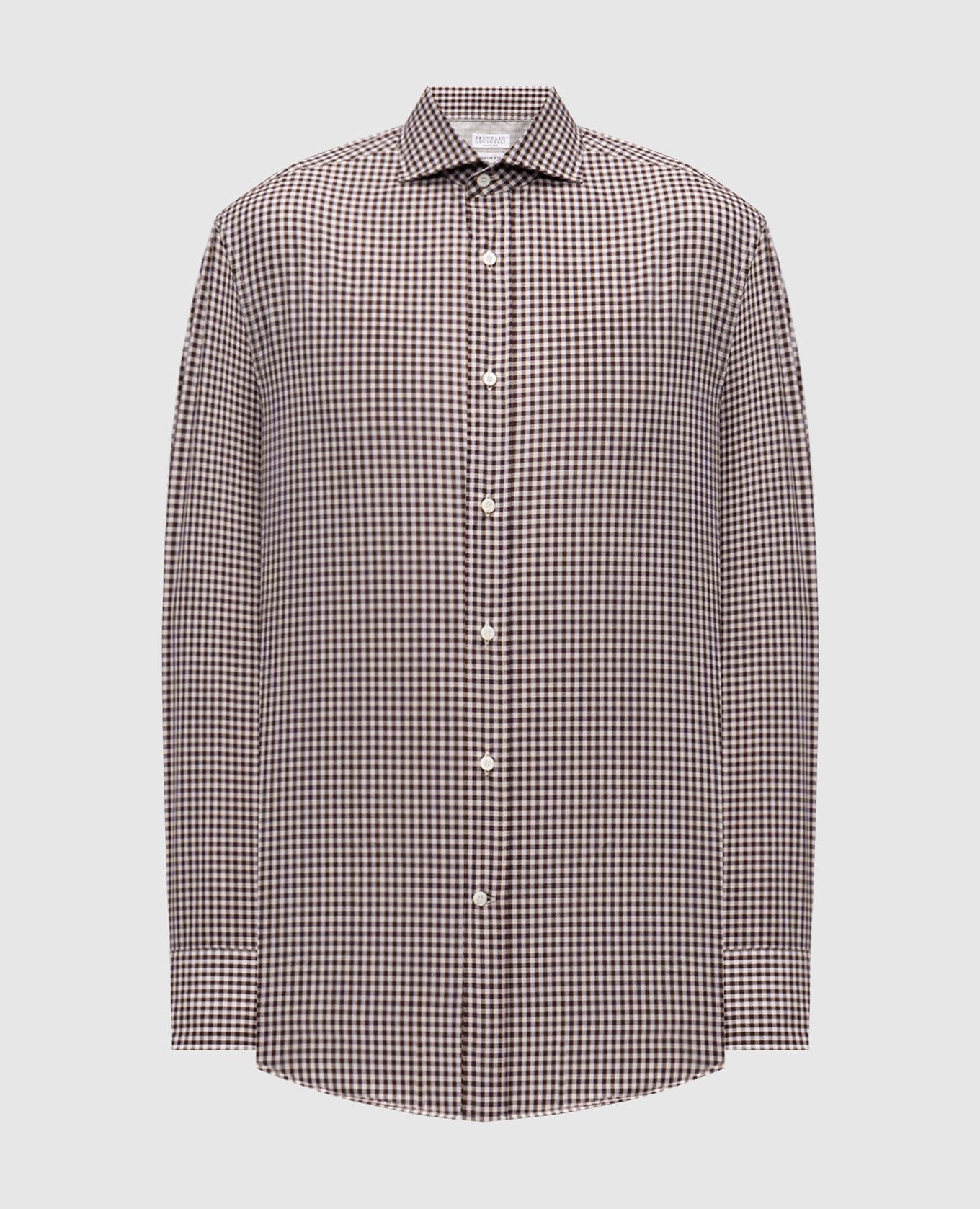 Brown checkered shirt Brunello Cucinelli