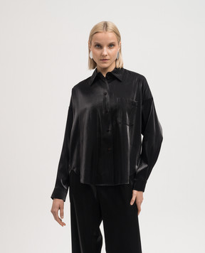 AERON Black satin blouse MAGNOLIA MAGNOLIA
