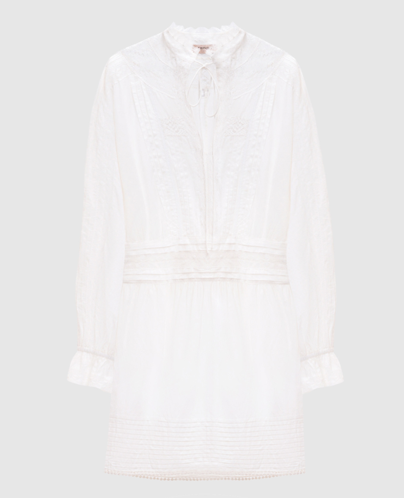 White mini dress with lace Twinset