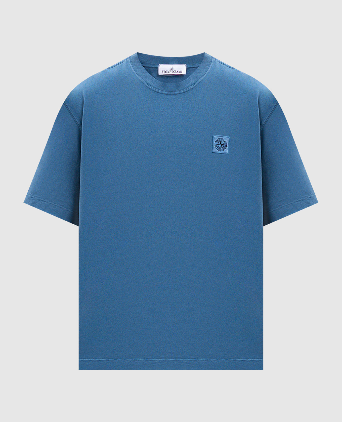Blue T-shirt with logo patch Stone Island