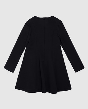 Dolce&Gabbana Children's black dress with logo embroidery L5JD9JG7N3R