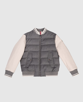 Moncler ENFANT Children's gray Alvaro wool down bomber jacket K29541A00027598QV1214