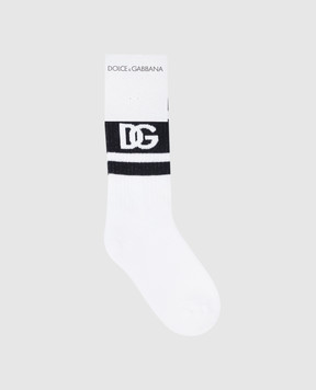 Dolce&Gabbana Children's white socks with a logo LBKAC5JBCAC