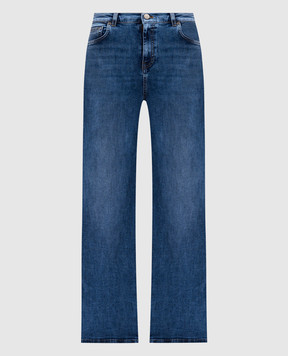 Twinset Blue flared jeans with a distressed effect 252TP2670