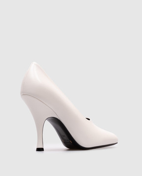 Khaite White Eva Peep Toe Leather Shoes F2030931