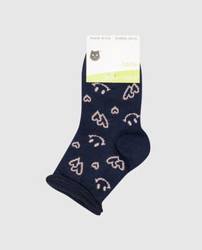 RiminiVeste Children's blue socks Ciocca in a pattern 3385