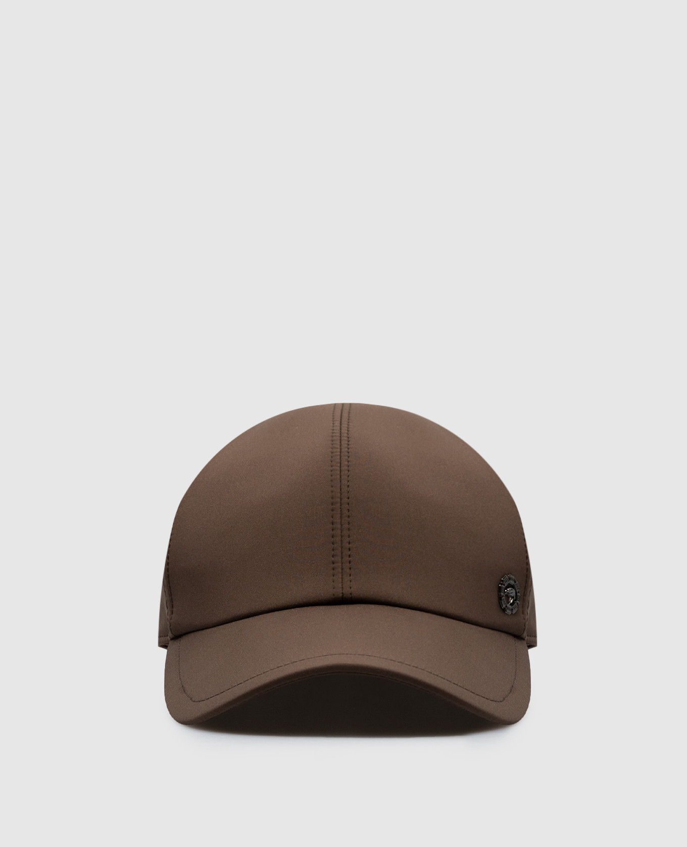 Stefano Ricci Brown cap with metal eagle head logo