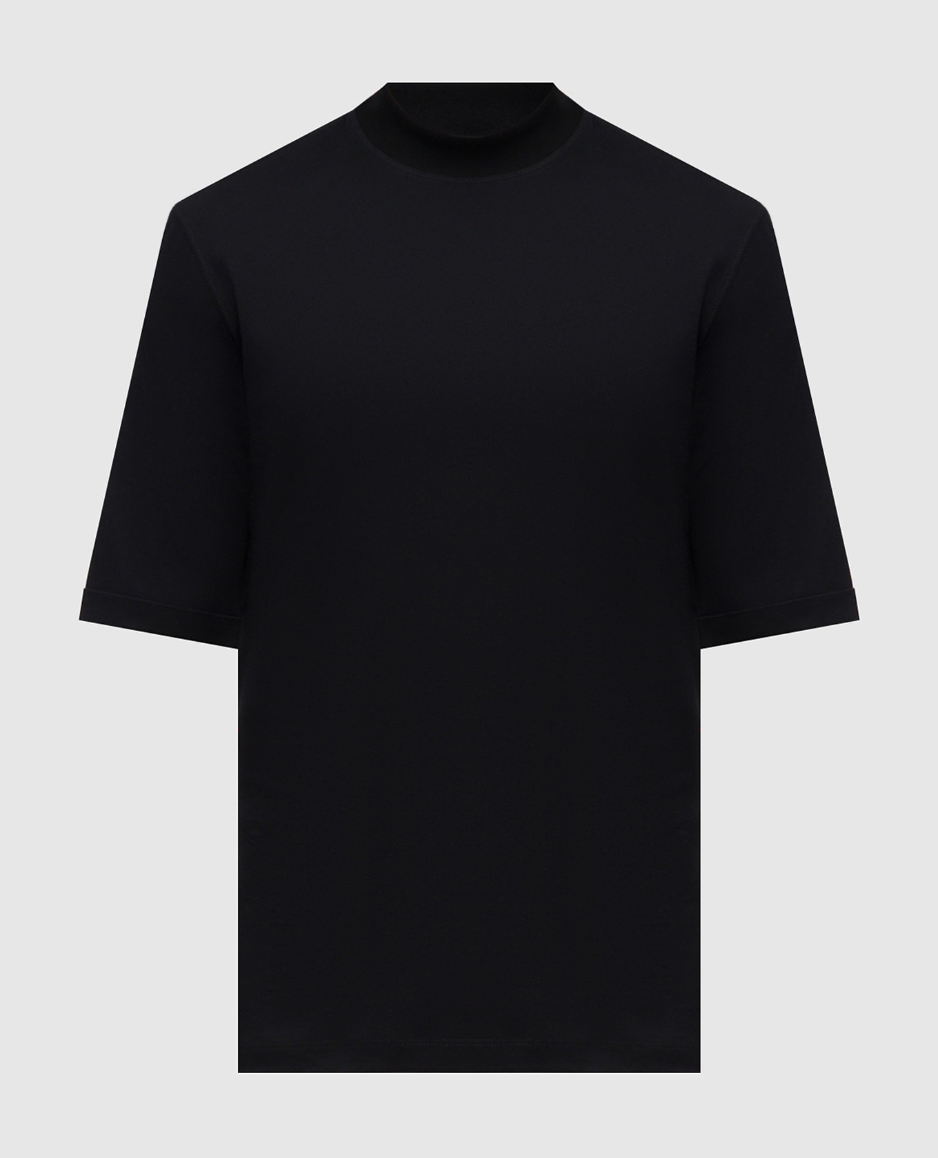 Black T-shirt with turn-up sleeves Brunello Cucinelli