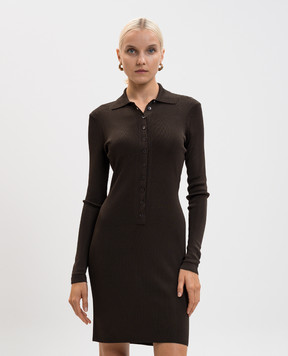 Tom Ford Brown dress with polo collar ACK511YAX758