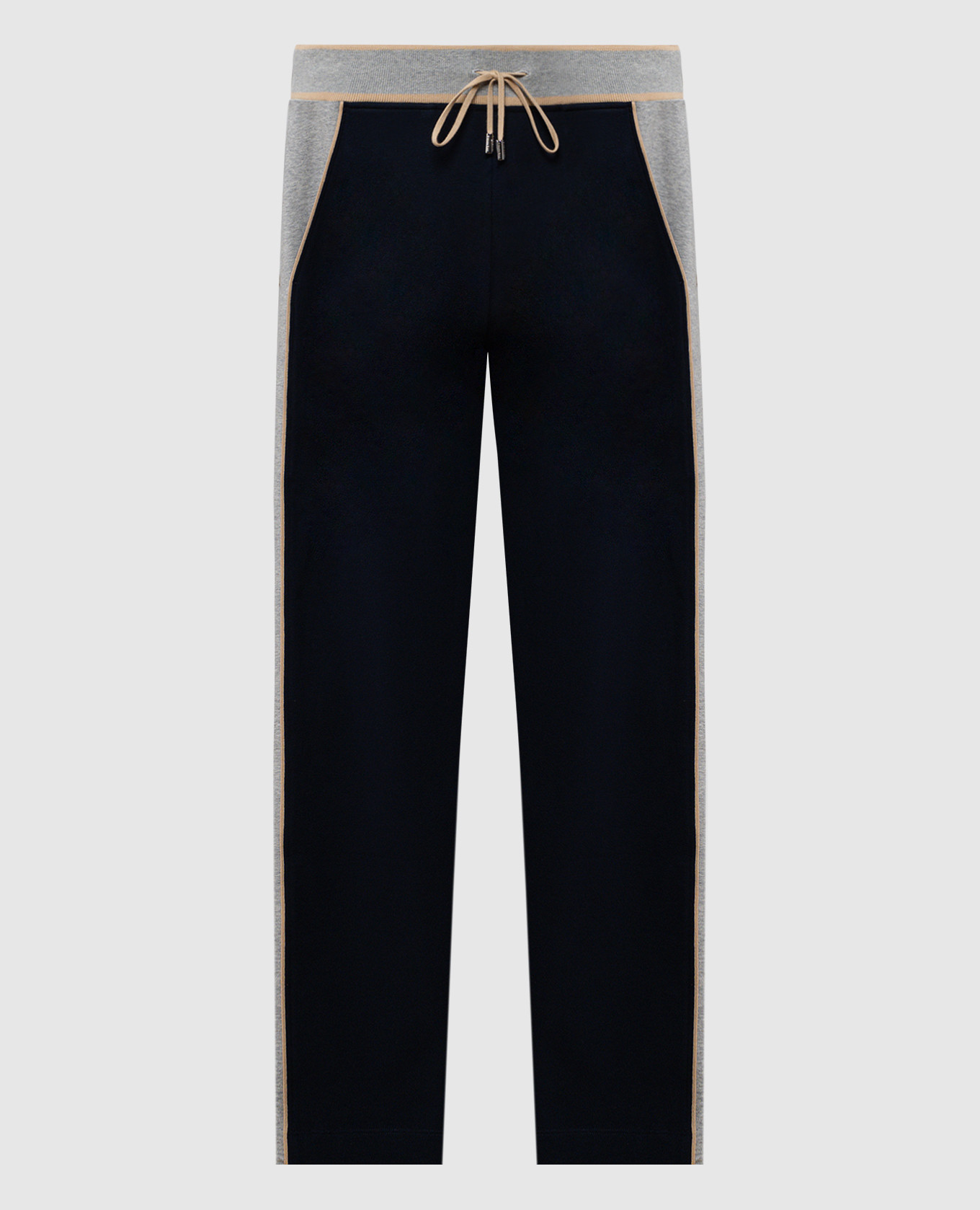 Blue sweatpants with monogram logo embroidery stefano ricci