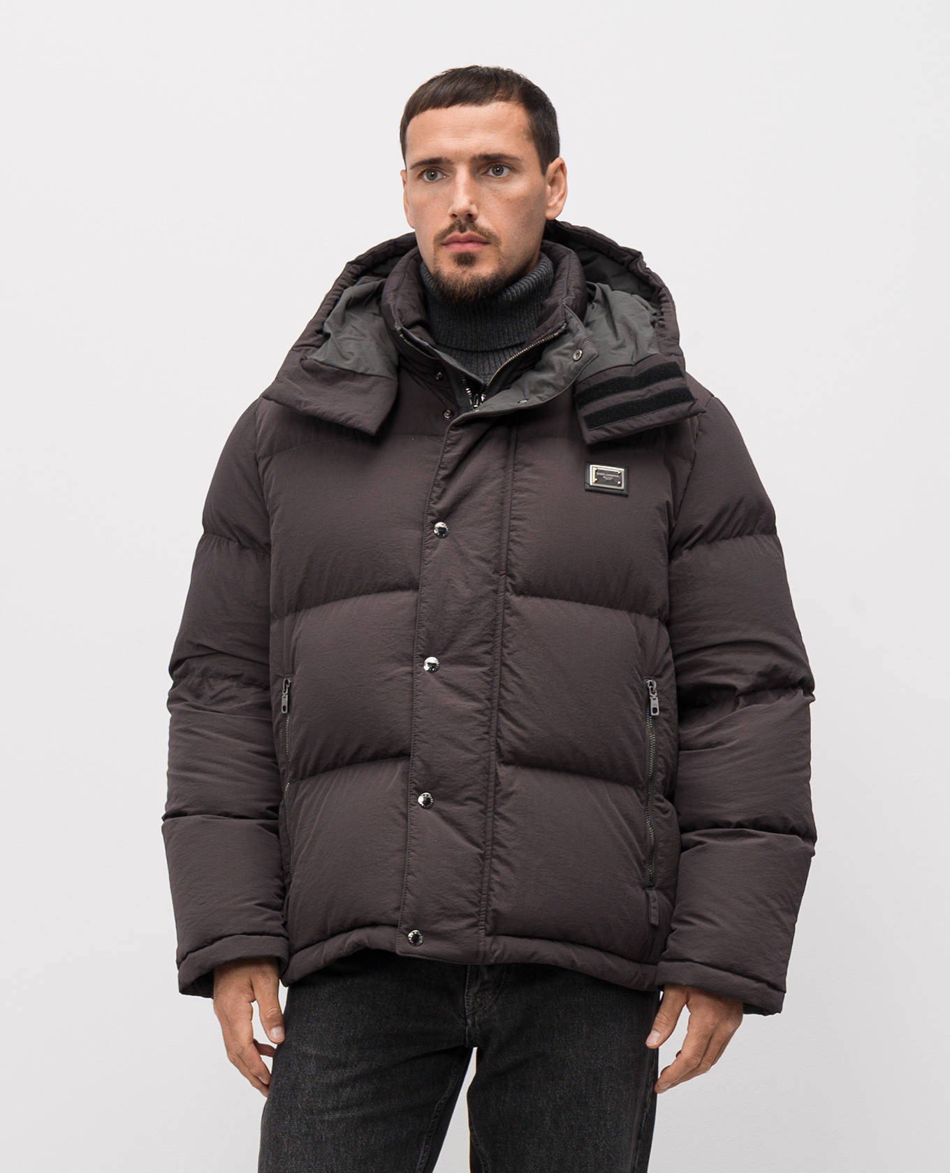 

Grey down jacket with logo Dolce&Gabbana