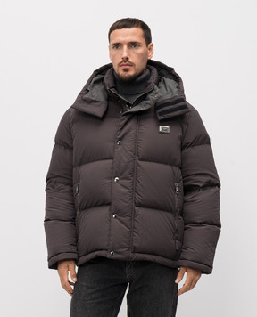 Dolce&Gabbana Grey down jacket with logo G9BRFTFUS28