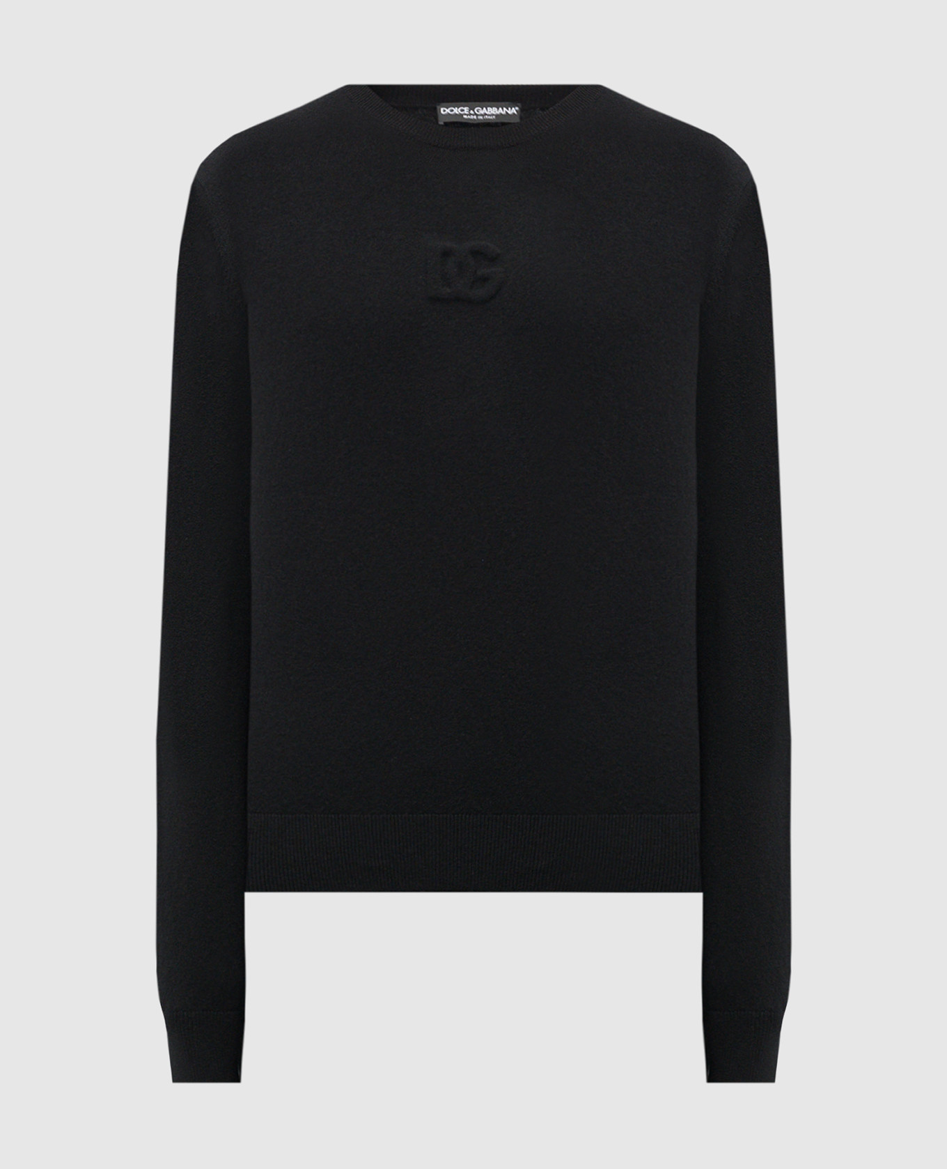 

Black wool and cashmere jumper with textured DG logo Dolce&Gabbana