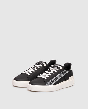 Balmain B-Court black leather sneakers with logo print FM1VI288LBFC