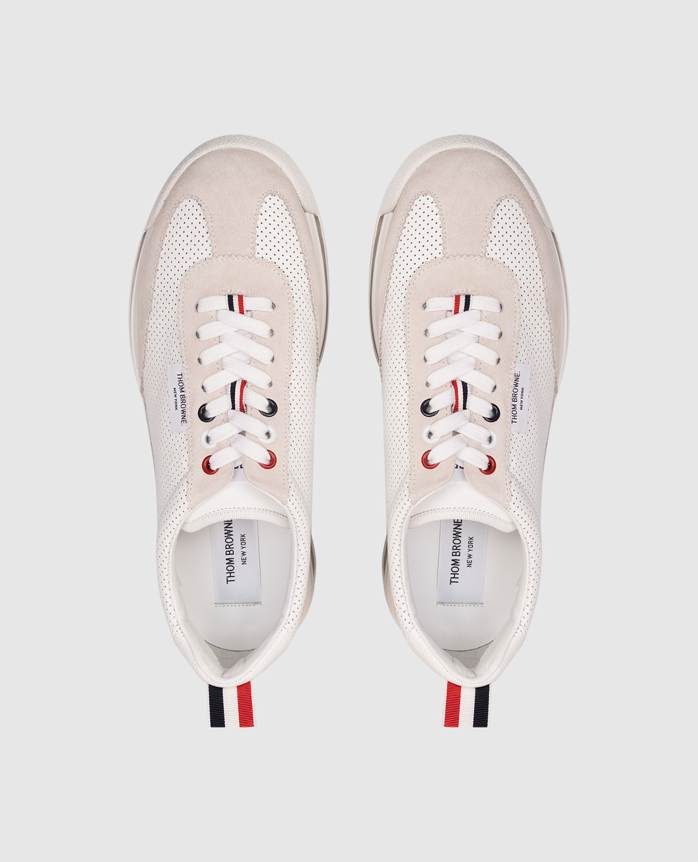 

White leather RUNNER sneakers Thom Browne