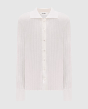 LISA YANG Aria white cashmere polo-collar jumper 2023213
