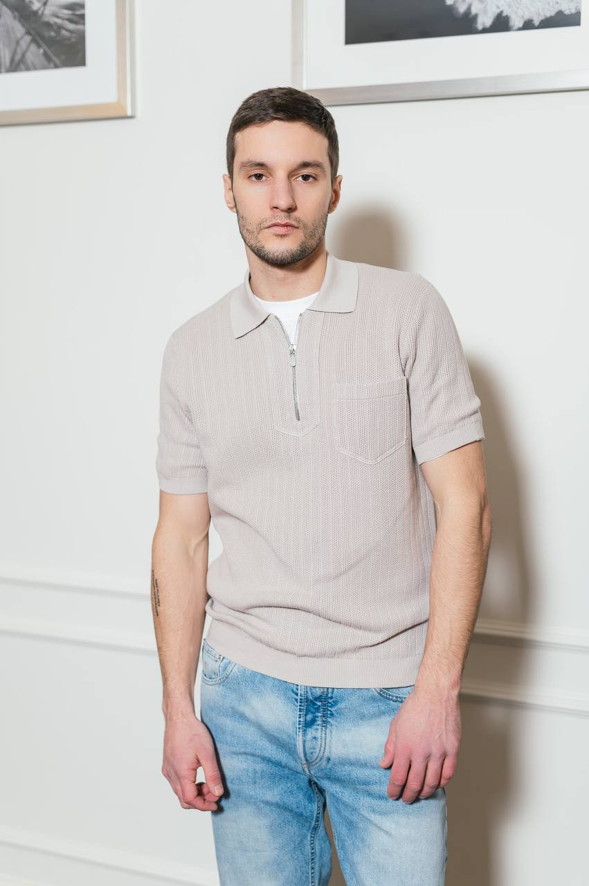 

Beige polo shirt with a pattern Brunello Cucinelli