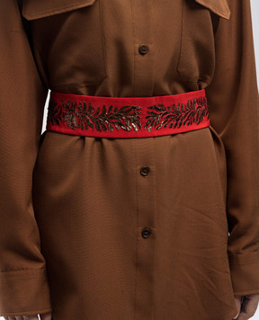 Vionnet Red silk belt with appliqué ACVAE13007T1003