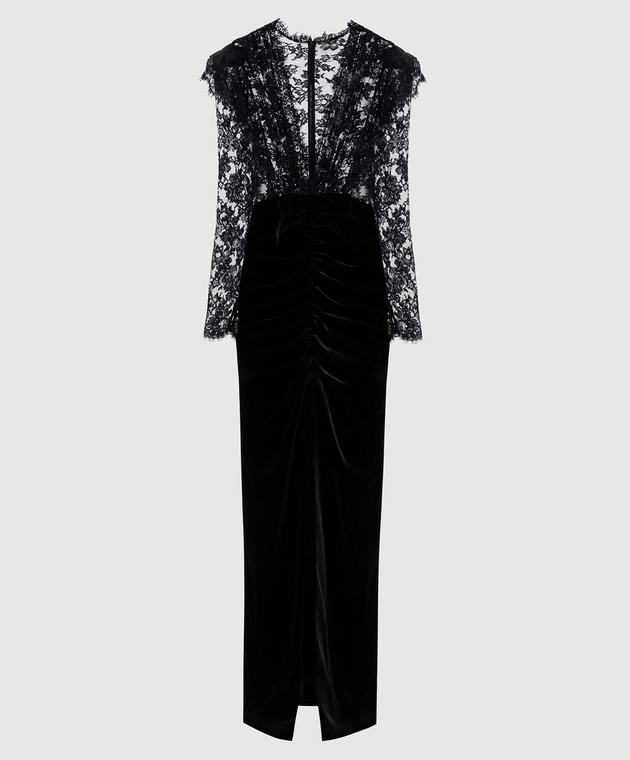 alessandra rich black velvet dress Alessandra Rich - Velvet Dress With Bows - 42