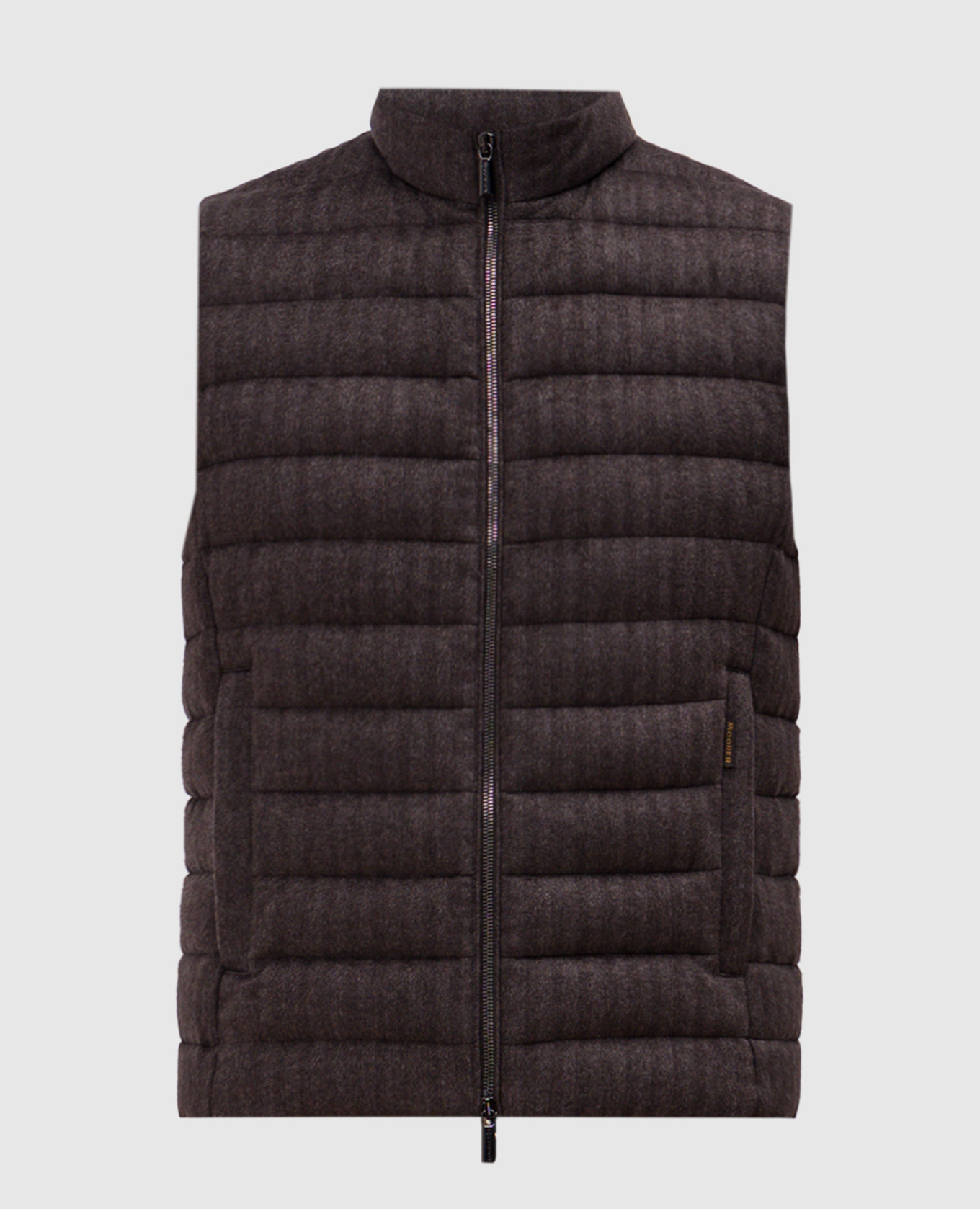 

Brown CALAF quilted down vest made of wool and cashmere MooRER