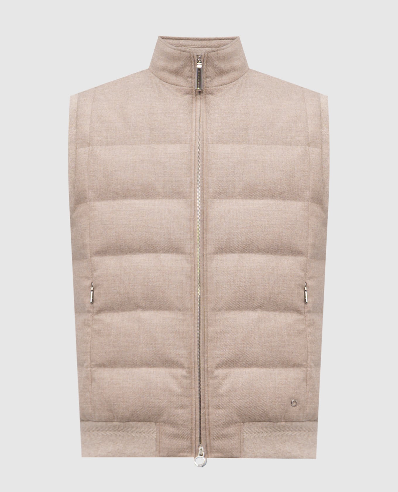 

Beige wool and cashmere down vest Stefano Ricci