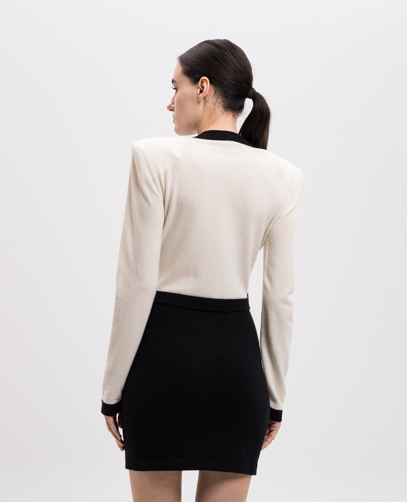 

White midi dress with double construction and branded accessories Balmain