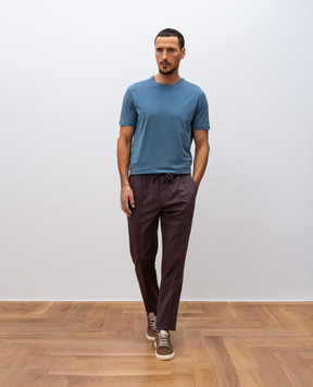 ISAIA Blue silk t-shirt MCI154JP001