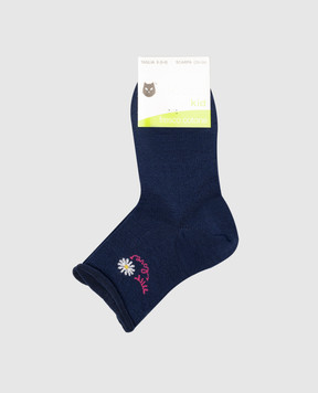 RiminiVeste Children's blue socks Ciocca with a pattern in the form of a flower 4505