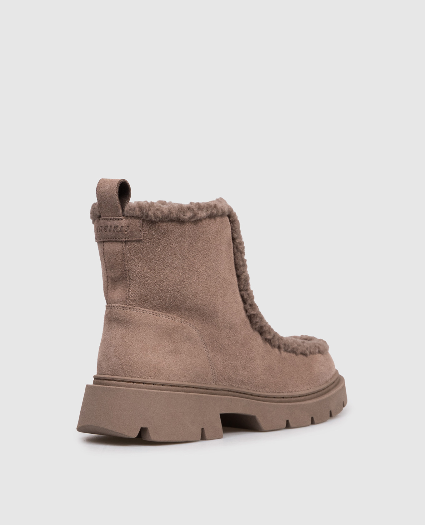 

Brown suede biker boots with fur Inuikii