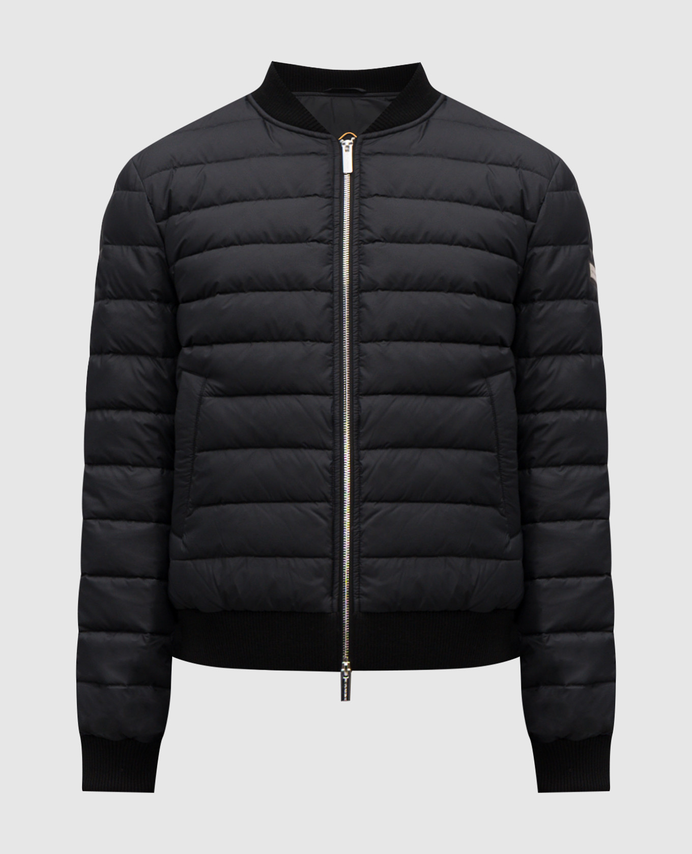 

Black down bomber jacket with logo patch Be Florence