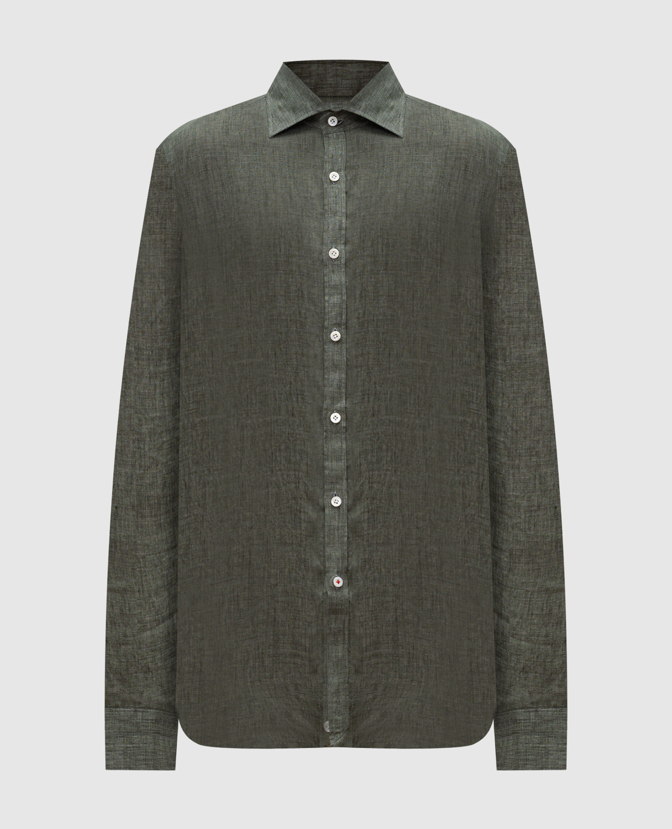

Green linen shirt ISAIA