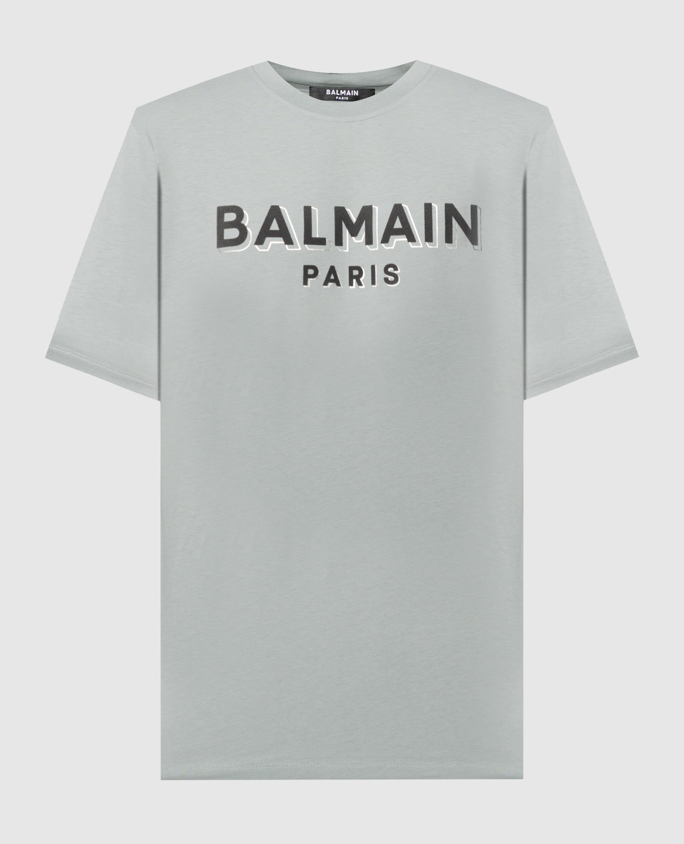 

Gray t-shirt with textured logo Balmain, Grey