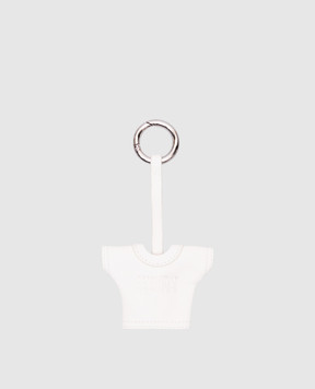 Maison Margiela MM6 White leather t-shirt keychain SA6UA0006P8335