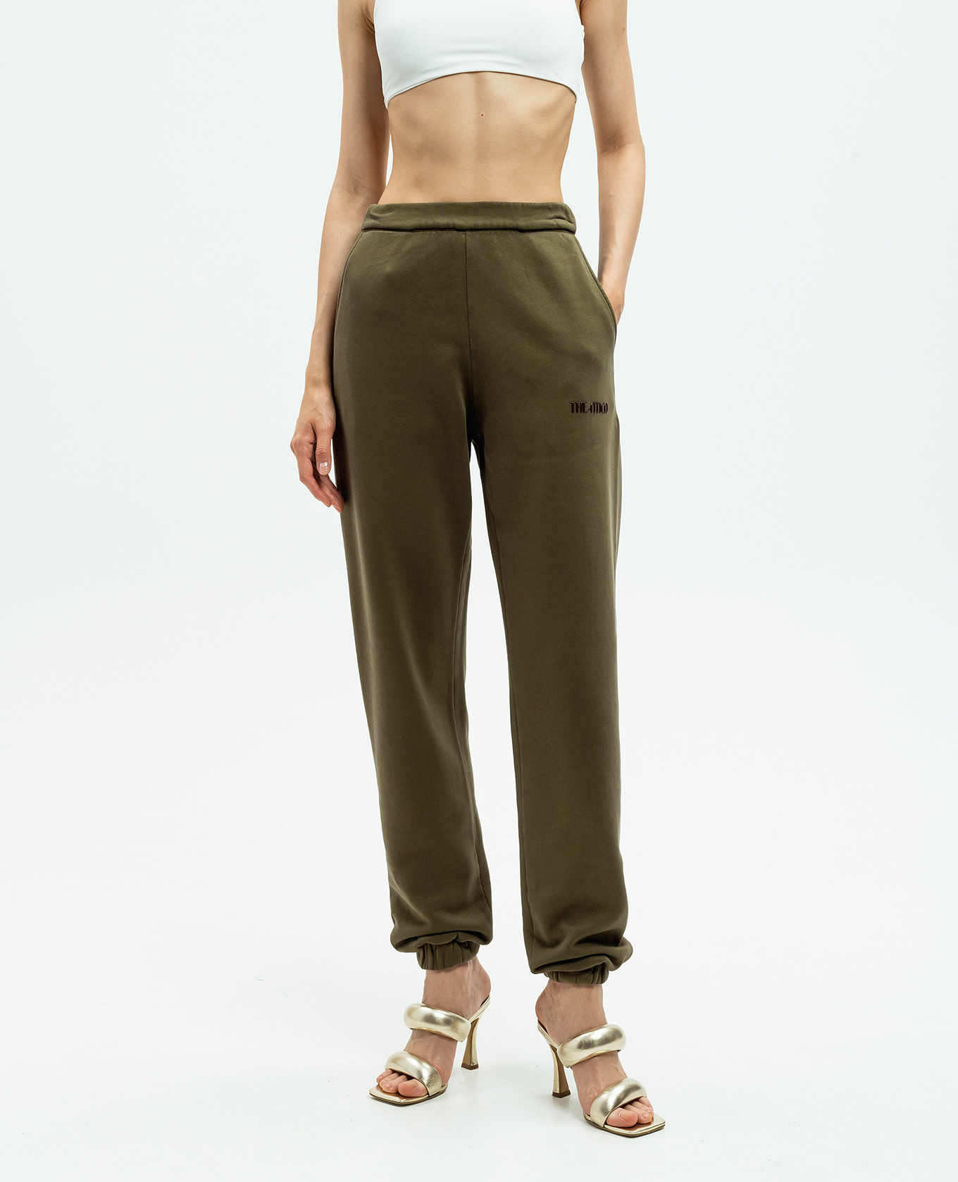 Penny logo joggers in green The Attico 3