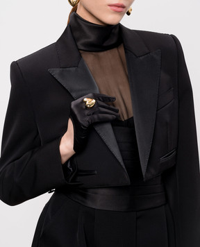 Dolce&Gabbana Black gloves made of silk FG125AFURAG