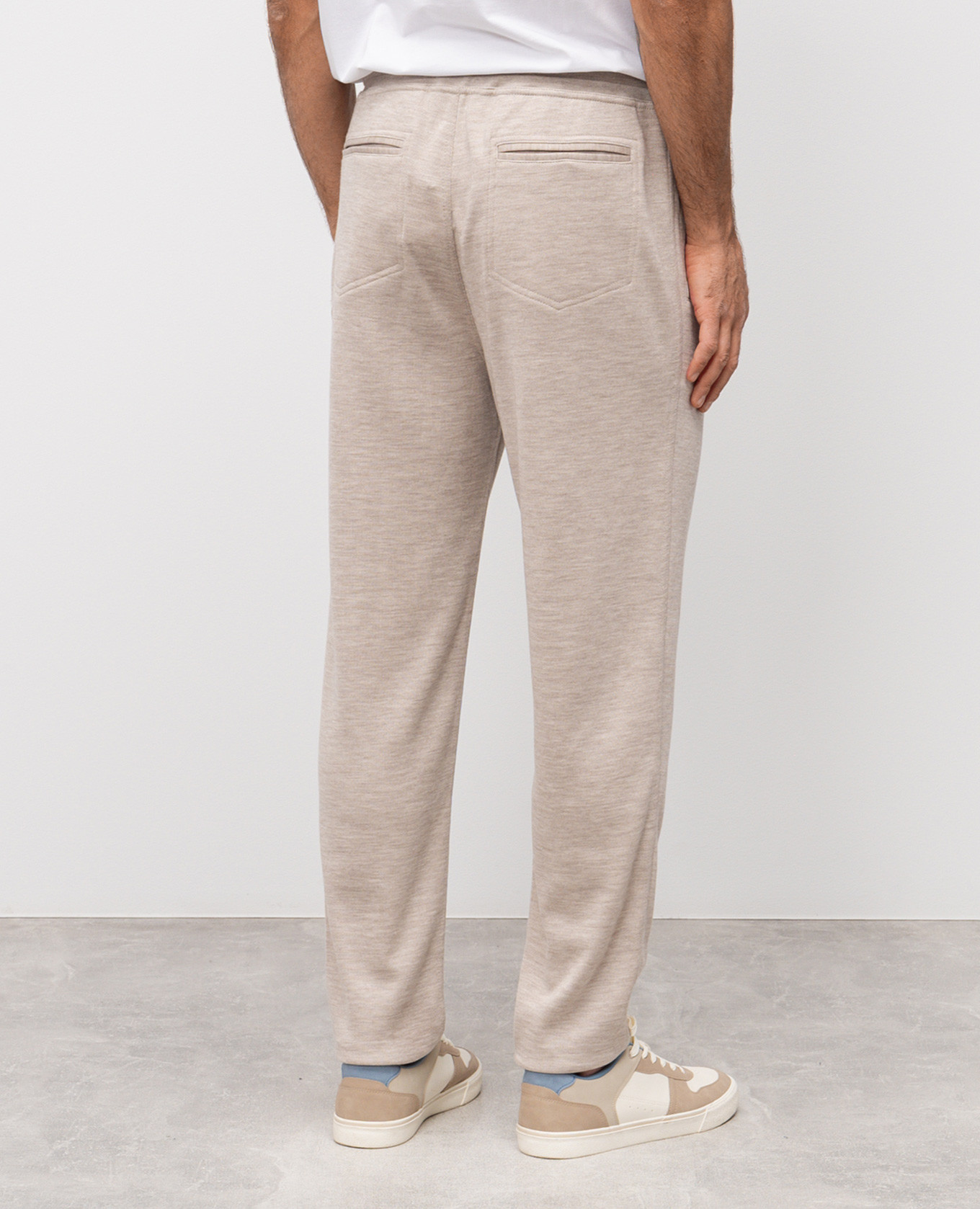 

Beige melange cashmere and silk sweatpants Brunello Cucinelli