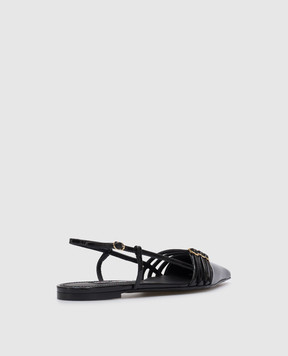 Dolce&Gabbana Lollo black patent leather slingbacks CG0719A1471