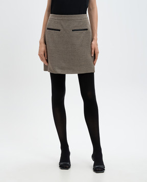 PROENZA SCHOULER Judith brown melange skirt with linen R2435004AY185