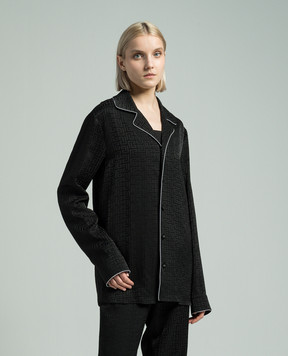 Balmain Black blouse with a monogram pattern CH0HU270VE82