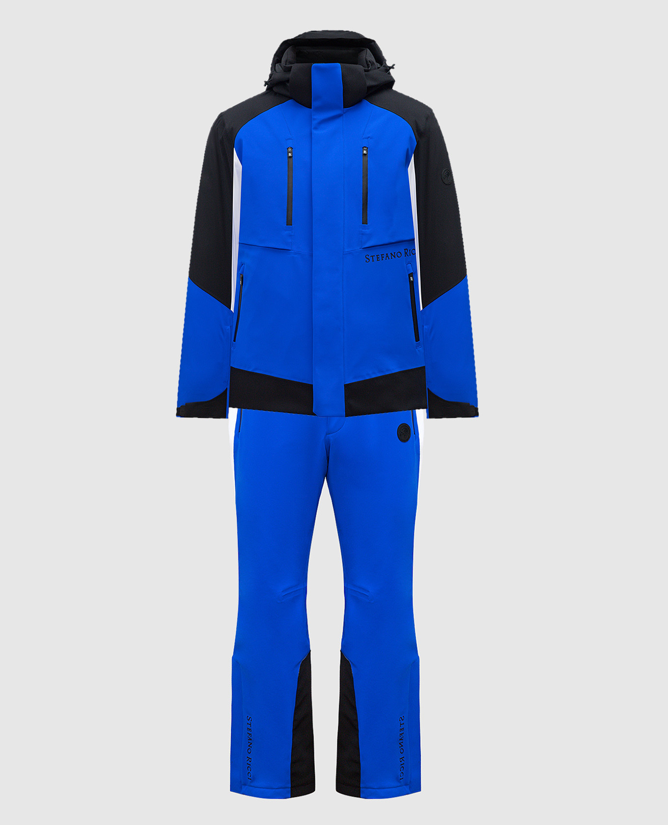 Blue ski suit with logo Stefano Ricci