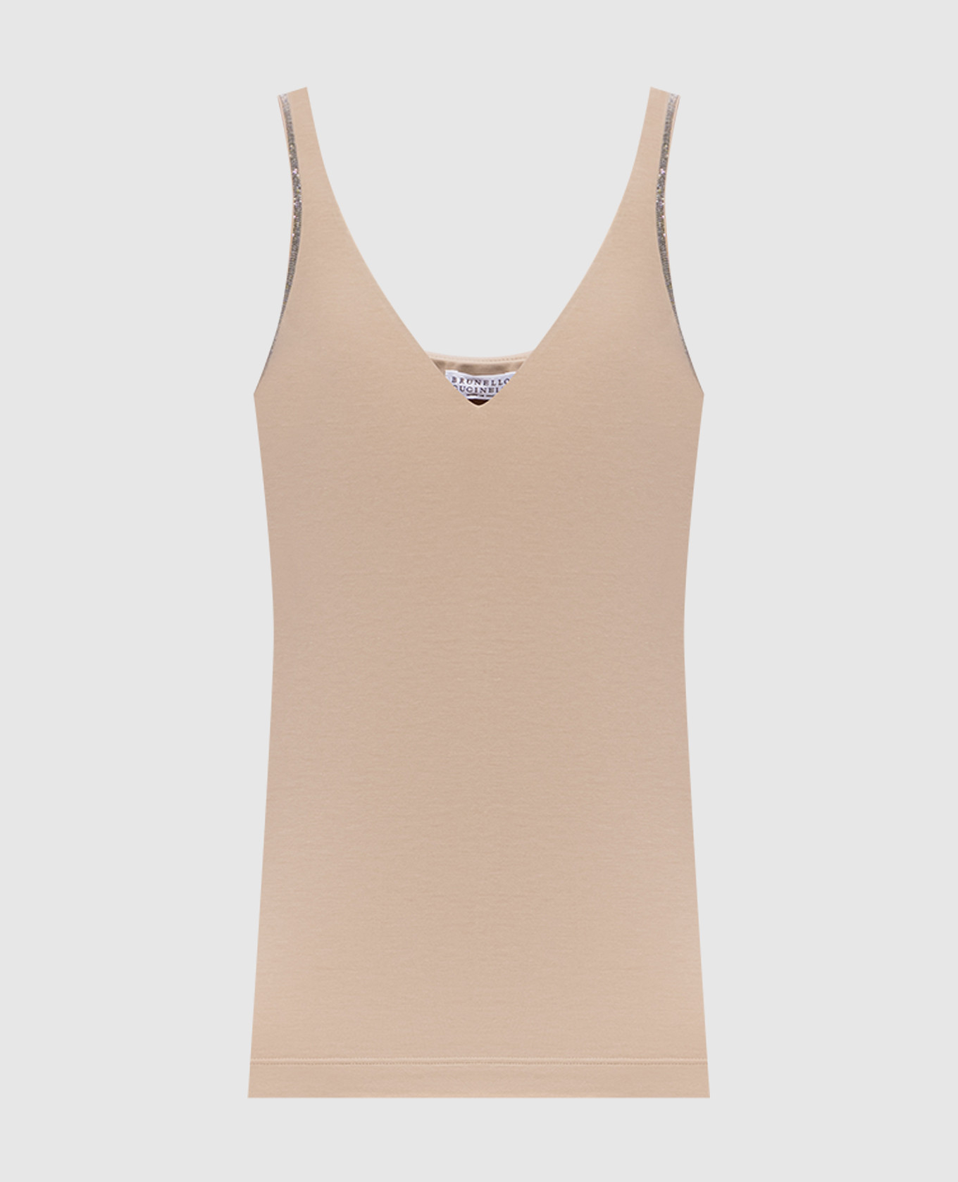Beige top with monil chain Brunello Cucinelli
