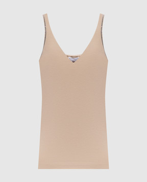 Brunello Cucinelli Beige top with monil chain M0T18BA702