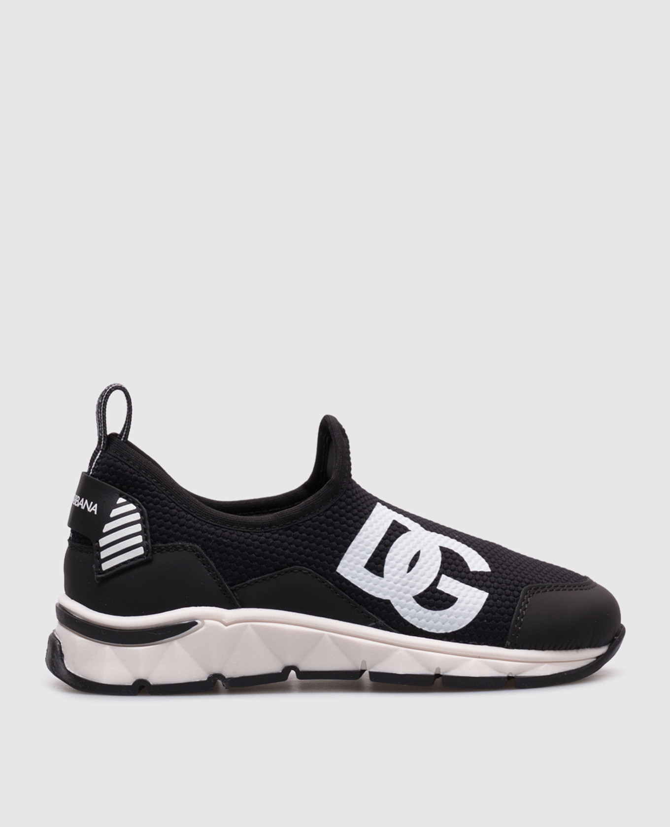 Children&#39;s black sneakers with DG logo Dolce&Gabbana