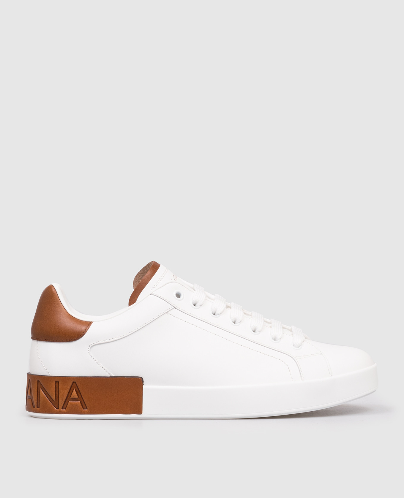 Portofino white leather sneakers with logo Dolce&Gabbana