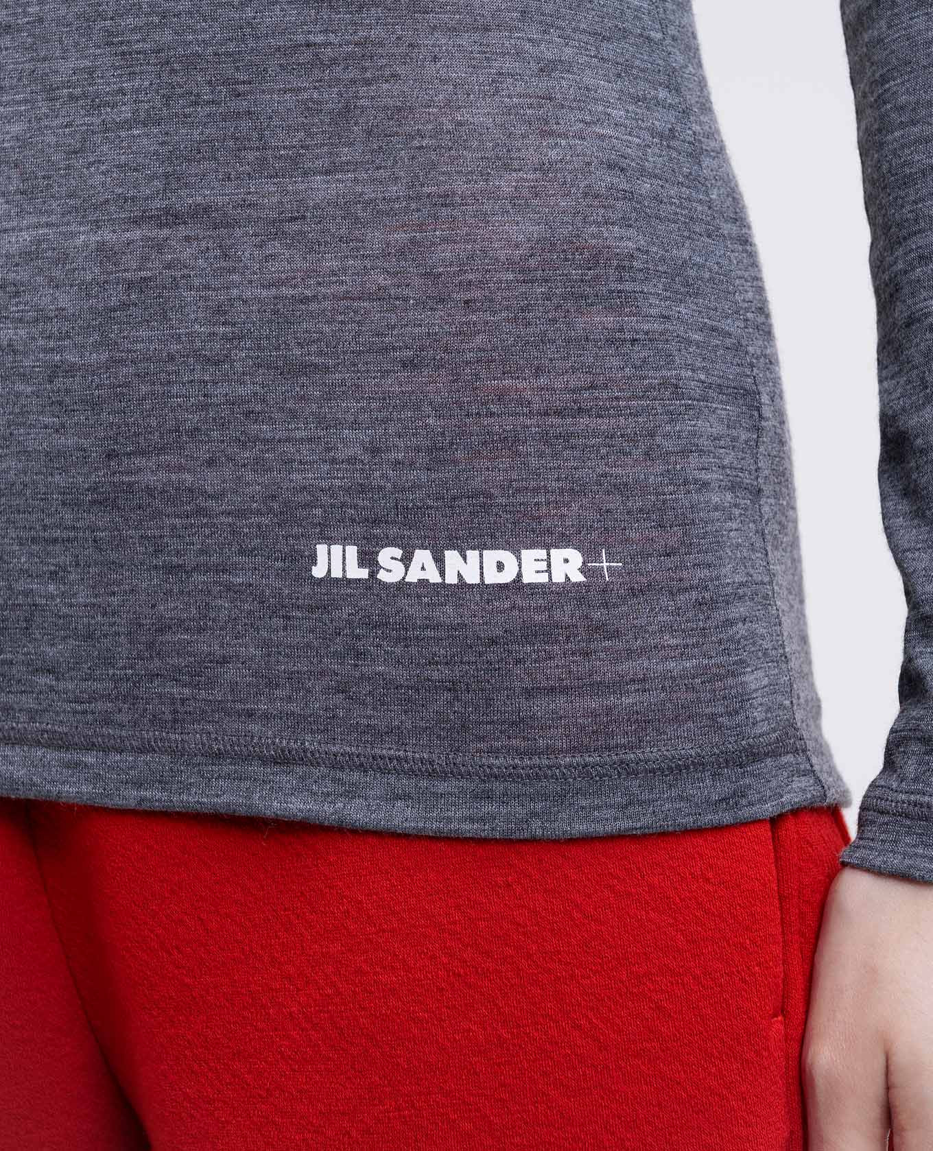 

Grey melange wool jumper with logo Jil Sander