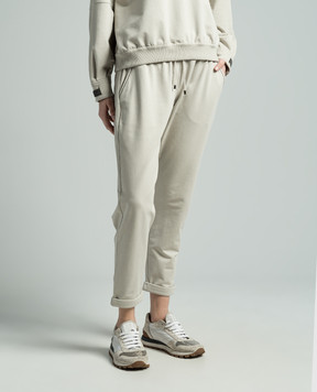 Brunello Cucinelli Beige pants with monil chain MH827SA399