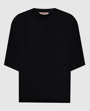 Twinset Black T-shirt with embroidery 251TP2730