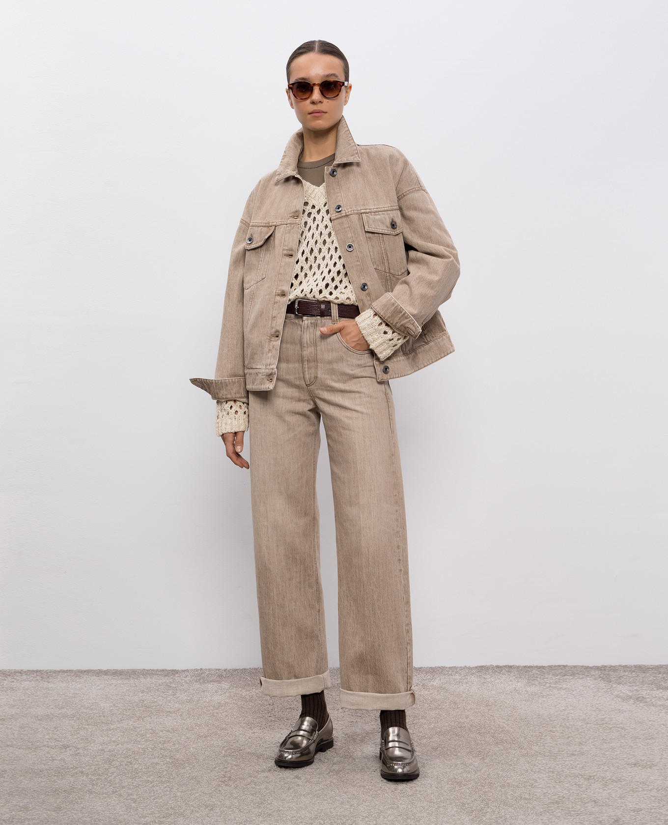 

Brown long sleeve with monil chain Brunello Cucinelli