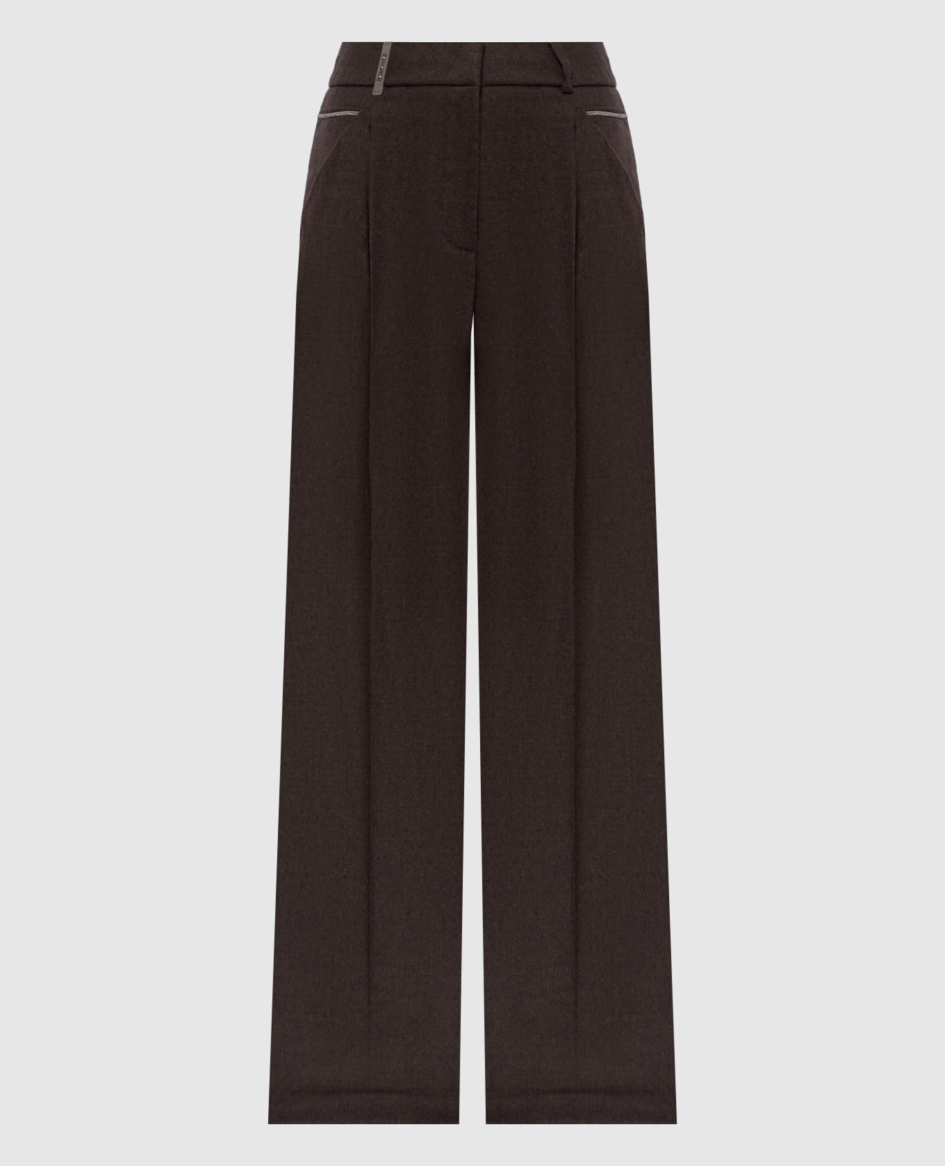 

Brown wool and cashmere pants with monil chain Peserico